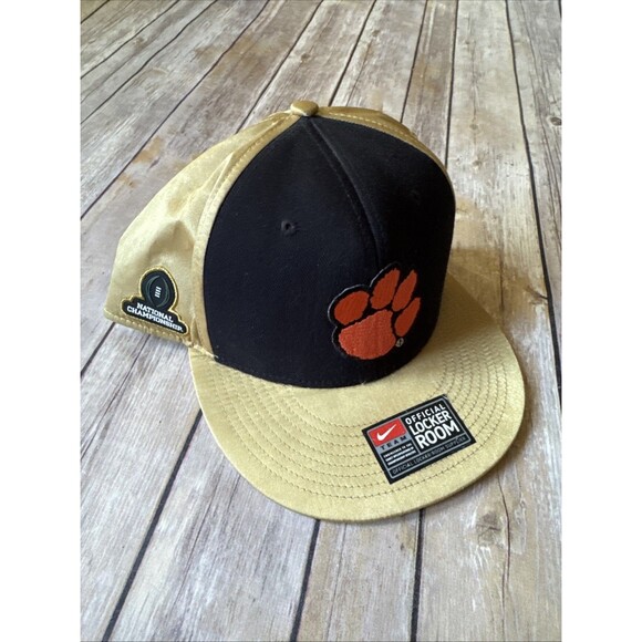 New Clemson Tigers Nike Hat Cap 2016 National Champions Gold Black Snapback - Picture 1 of 9